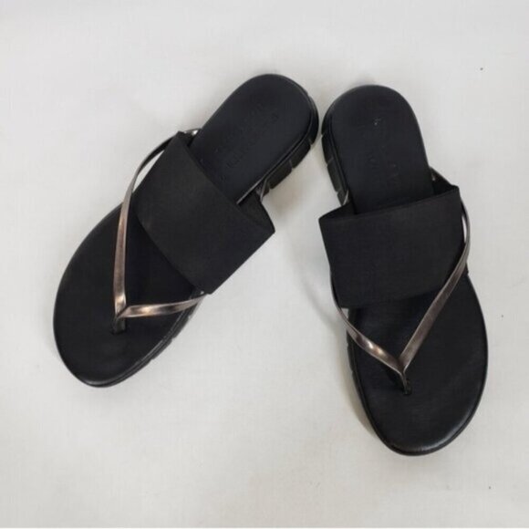 Ron White Rapisardi Danae Thong Sandal Gold Black Size 40 Made in Ita… - Picture 2 of 16